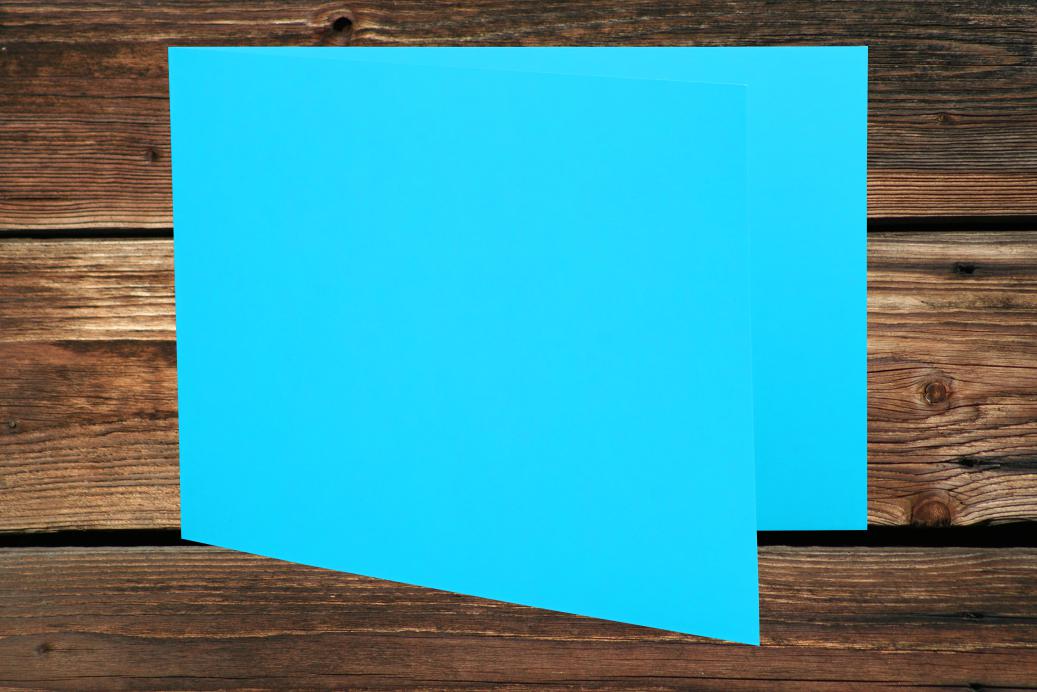 Klappkarten 80x130/260 mm langdoppelt Ozeanblau 230 g/qm